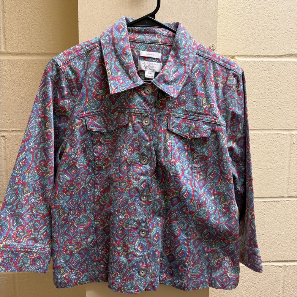 Christopher & Banks Multicolor Jean Jacket